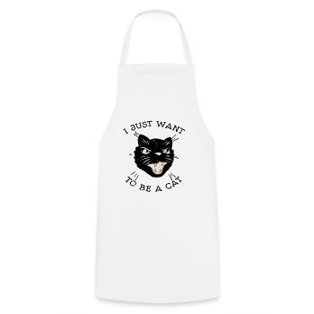 Drôle je veux juste être un cadeau de chat - Tablier de cuisine - blanc - Devant - AI Model Male 185 dark (185cm)
