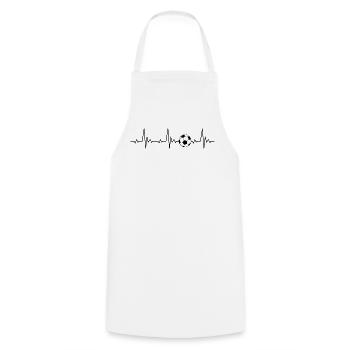 Football Heartbeat Frequency Pulse ECG Soccer - Cooking Apron - white - Front - AI Model Male 185 dark (185cm)