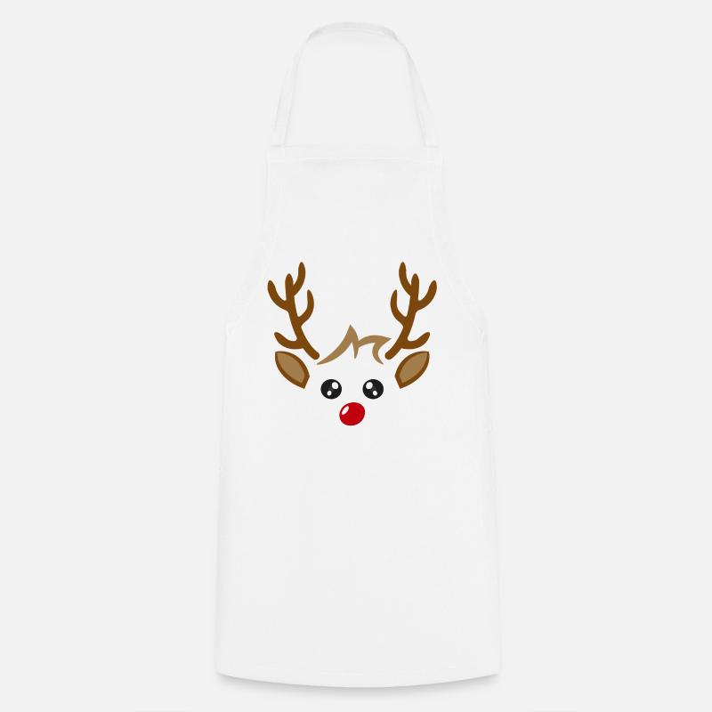 Renne visage garçon noël noël - Tablier de cuisine - blanc