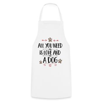 chien - Tablier de cuisine - blanc - Devant - AI Model Male 185 dark (185cm)
