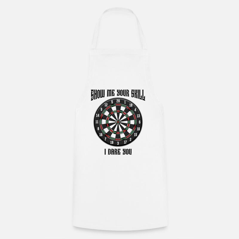 Show Me Your Skill | Dartboard Dartpfeil Geschenk - Kochschürze - Weiß