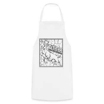 Cerf à la mode en disant | Cadeau animal sauvage - Tablier de cuisine - blanc - Devant - AI Model Male 185 dark (185cm)