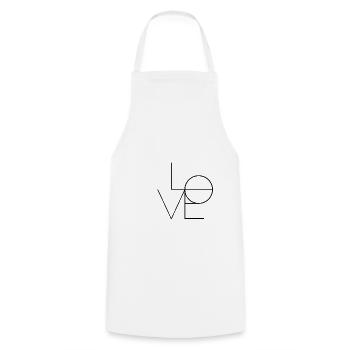 Love - Minimal Design - Cooking Apron - white - Front - AI Model Male 185 dark (185cm)