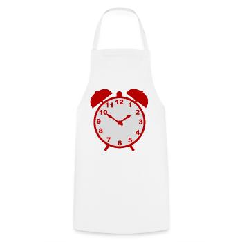 Classic alarm clock with red frame - Cooking Apron - white - Front - AI Model Male 185 dark (185cm)