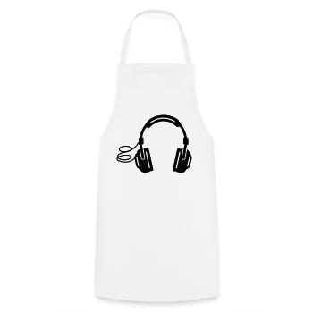 headphones - Cooking Apron - white - Front - AI Model Male 185 dark (185cm)