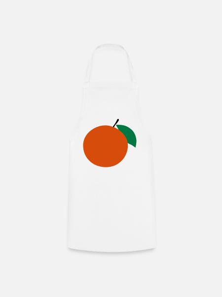 orange - Kochschürze - Weiß