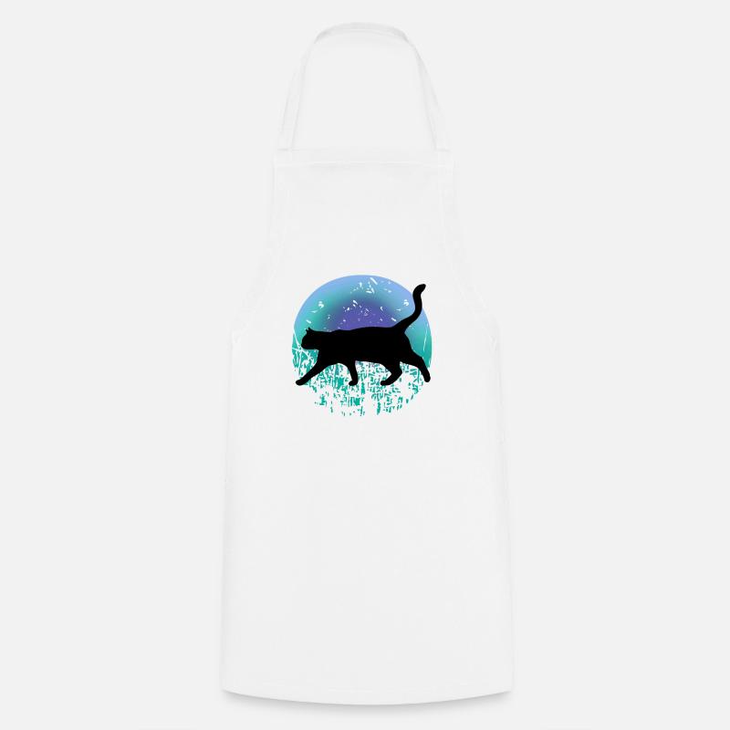 Black cat - Cooking Apron - white