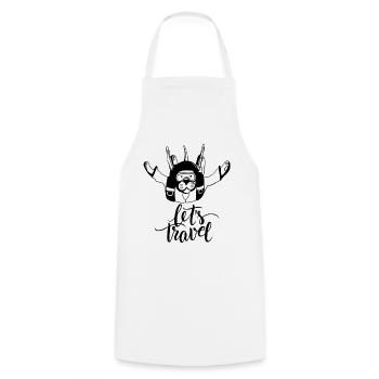 Parachutist dog - Cooking Apron - white - Front - AI Model Male 185 dark (185cm)