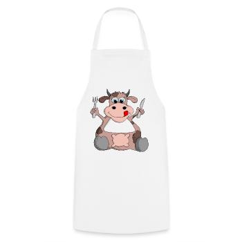 Ulkige Kuh hat Hunger - Kochschürze - Weiß - Vorne - AI Model Male 185 dark (185cm)