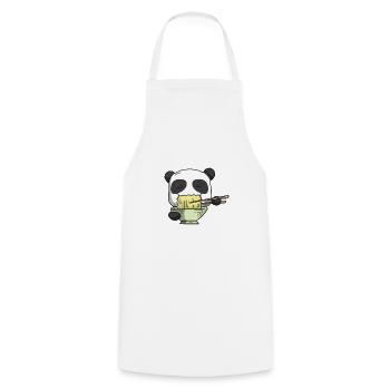 Cute Panda Noodle Soup Kawaii Chibi Gift - Cooking Apron - white - Front - AI Model Male 185 dark (185cm)