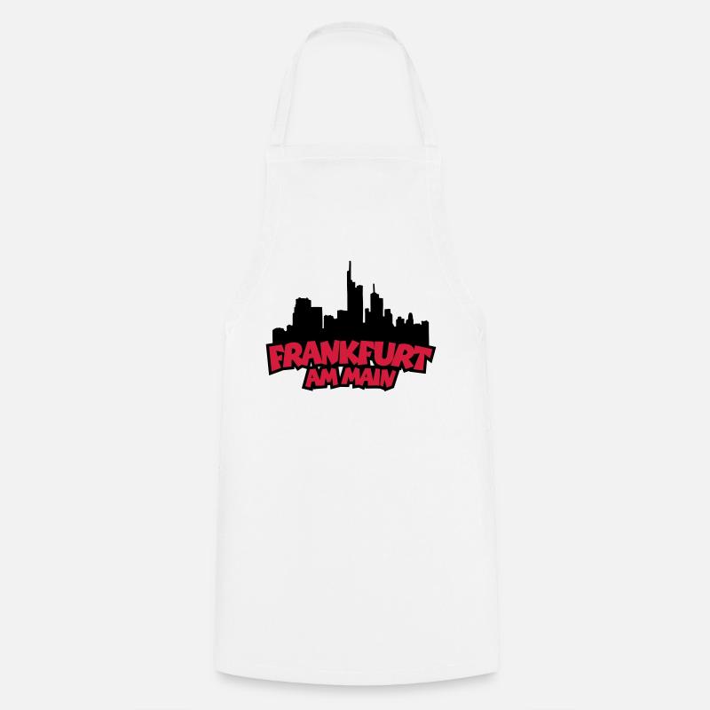 Frankfurt Skyline (Black / Red) - Cooking Apron - white