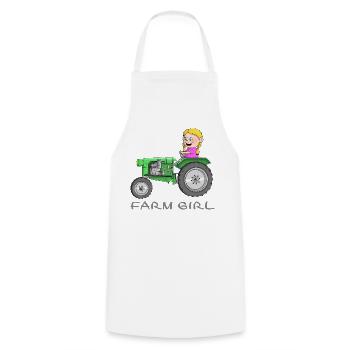 Farm Mädchen - farm girl - Kochschürze - Weiß - Vorne - AI Model Male 185 dark (185cm)