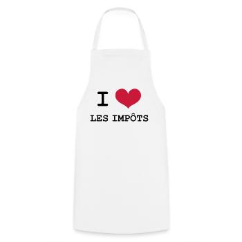 I Love les impôts - Tablier de cuisine - blanc - Devant - AI Model Male 185 dark (185cm)