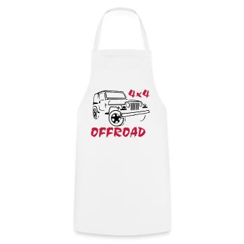 4x4 Offroad Jeep T-Shirt - Kochschürze - Weiß - Vorne - AI Model Male 185 dark (185cm)