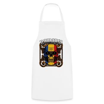 Rumänischer Totenkopf Rumänien Bukarest Geschenk - Kochschürze - Weiß - Vorne - AI Model Male 185 dark (185cm)