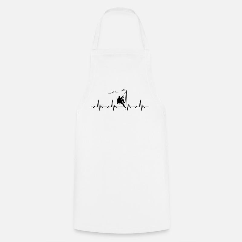 Mountaineering Climbing Heartbeat Frequency Pulse - Cooking Apron - white