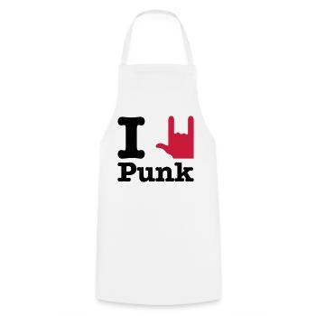 j'aime le punk - J'aime le punk - Tablier de cuisine - blanc - Devant - AI Model Male 185 dark (185cm)