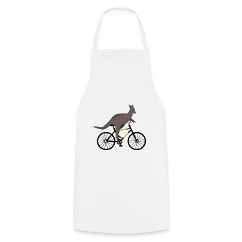 Kangaroo rides his bike - Cooking Apron - white - Front - AI Model Male 185 dark (185cm)