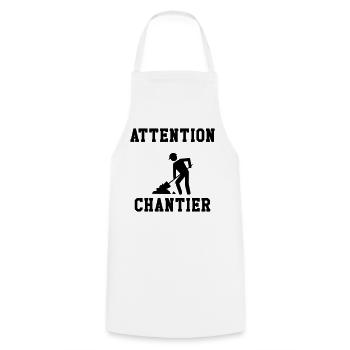Attention Chantier - Tablier de cuisine - blanc - Devant - AI Model Male 185 dark (185cm)