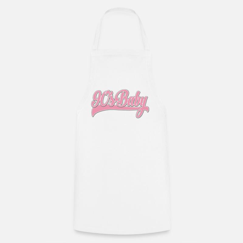 Script rétro rose bébé des années 90 - Tablier de cuisine - blanc