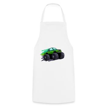Monstre Truck Drapeau Usa America Drôle Cadeau - Tablier de cuisine - blanc - Devant - AI Model Male 185 dark (185cm)