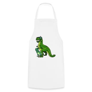 Dinosaurier Dino T-Rex Papa Vater Papi Geschenk - Kochschürze - Weiß - Vorne - AI Model Male 185 dark (185cm)
