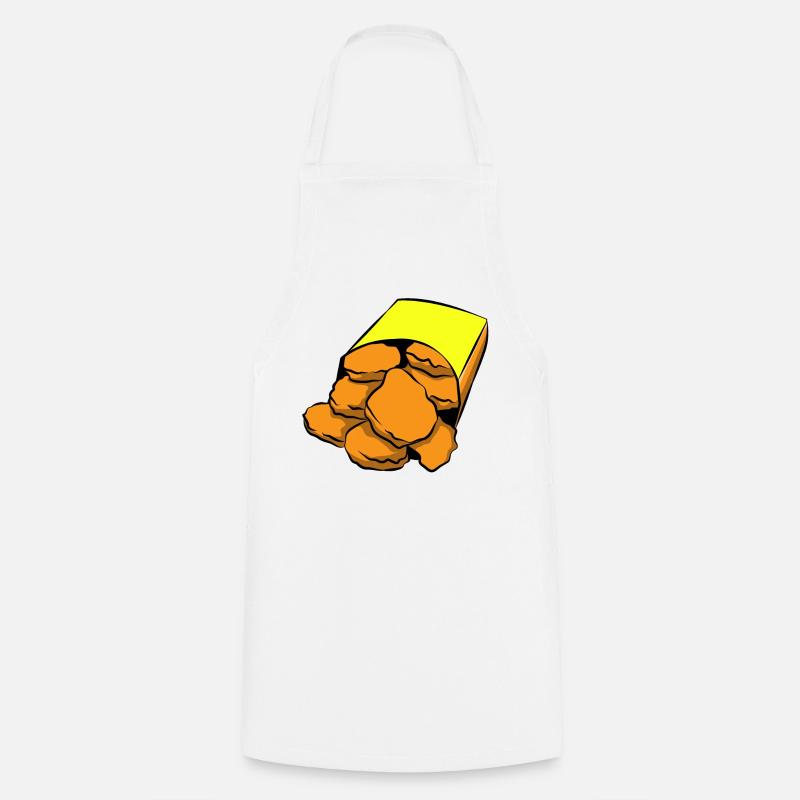 Cadeau de restauration rapide pépite de poulet Noug Nuggs - Tablier de cuisine - blanc