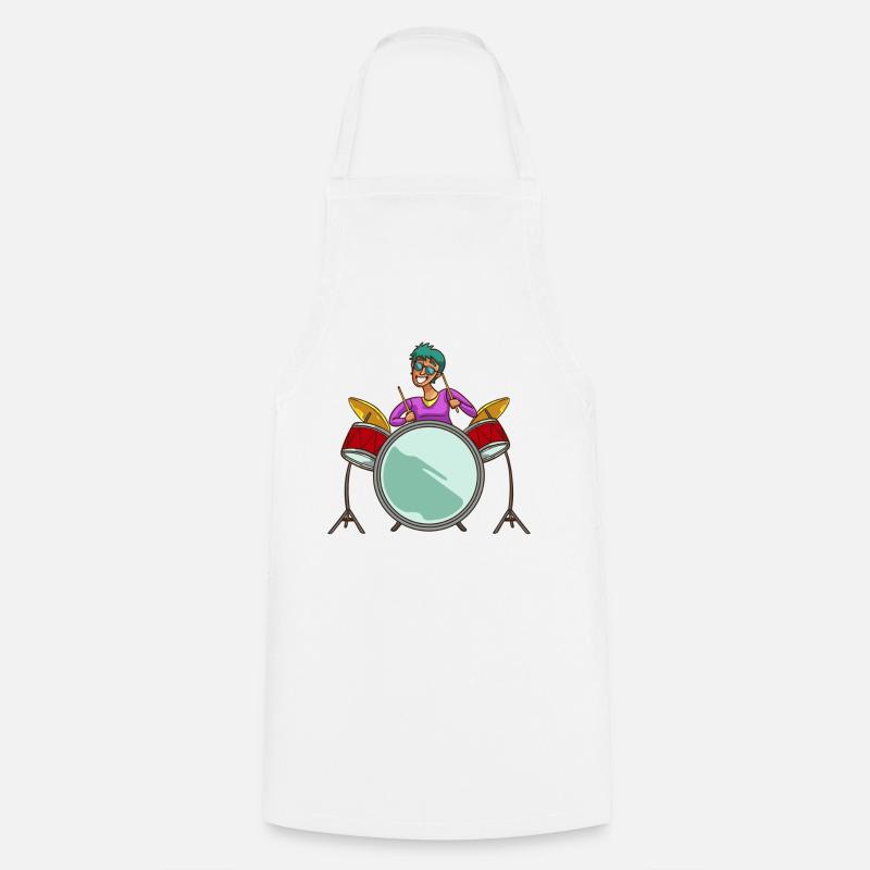 Drums Drum Drummer Player Gift - Cooking Apron - white