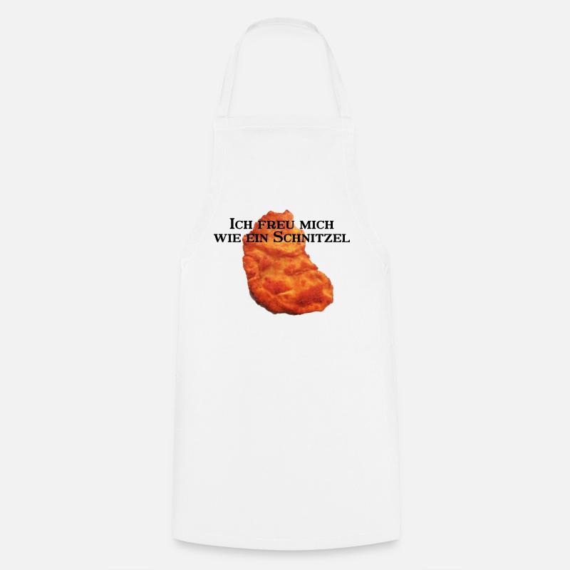 Ich freu mich wie ein Schnitzel rework - Kochschürze - Weiß
