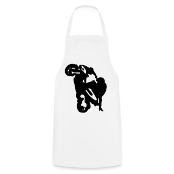stunt moped - Cooking Apron - white - Front - AI Model Male 185 dark (185cm)