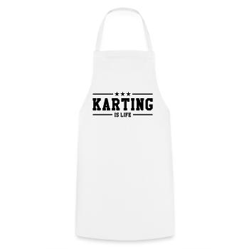 Karting is life - Kochschürze - Weiß - Vorne - AI Model Male 185 dark (185cm)