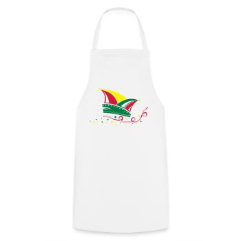 Carnival, jester cap, streamers - Cooking Apron - white - Front - AI Model Male 185 dark (185cm)