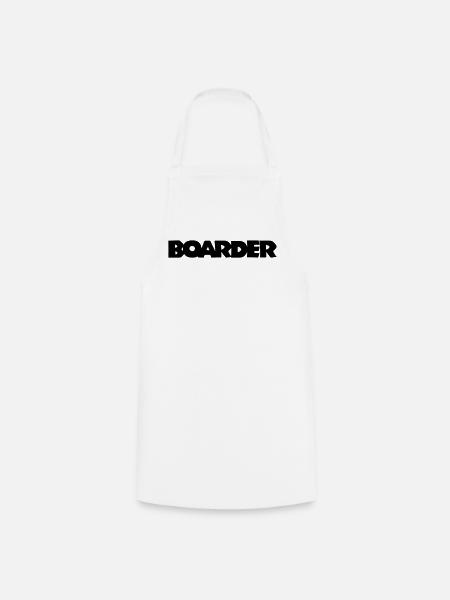 Boarder (Schwarz) Snowboard Snowboarder - Kochschürze - Weiß