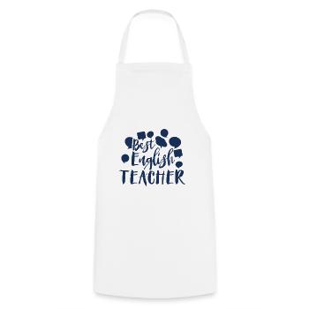 Enseignante - Tablier de cuisine - blanc - Devant - AI Model Male 185 dark (185cm)