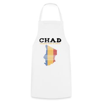 Chad national colors country outline home gift - Cooking Apron - white - Front - AI Model Male 185 dark (185cm)