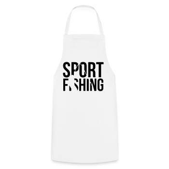 fishing pêche - Tablier de cuisine - blanc - Devant - AI Model Male 185 dark (185cm)