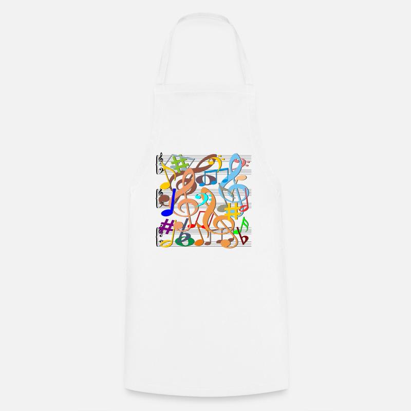 Notes de musique - Tablier de cuisine - blanc