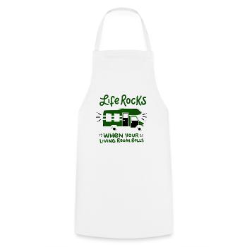 camping - Cooking Apron - white - Front - AI Model Male 185 dark (185cm)