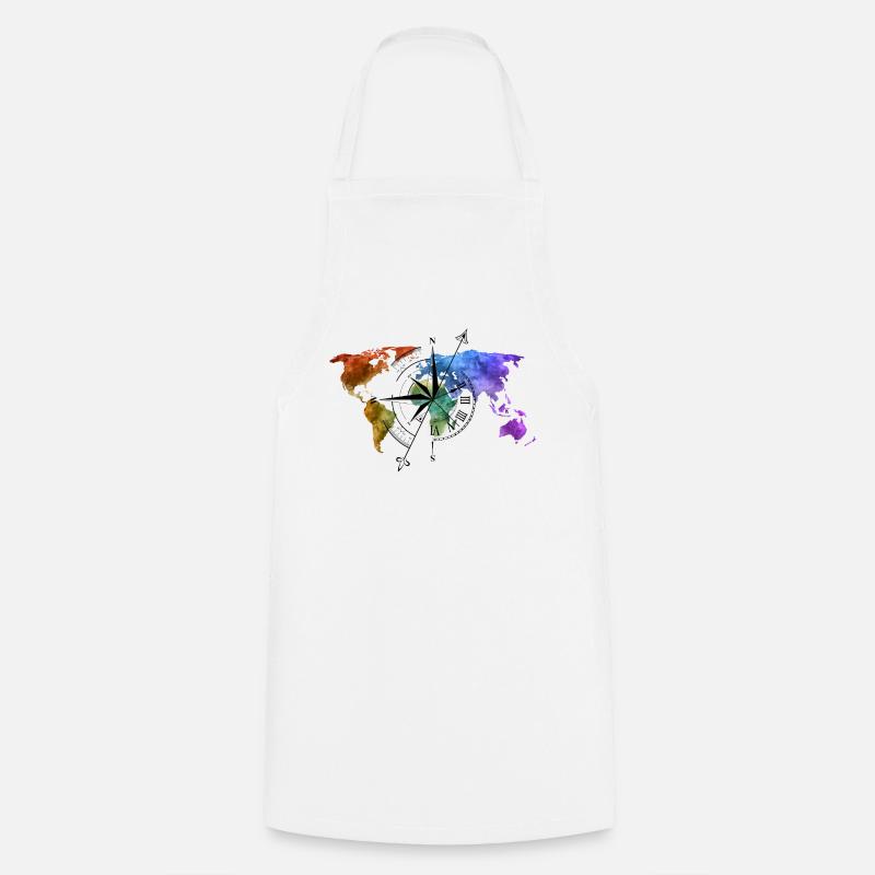 Globetrotter Compass - Cooking Apron - white
