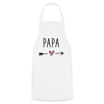 Papa Herz Pfeil Liebe Vatertag Geschenk - Kochschürze - Weiß - Vorne - AI Model Male 185 dark (185cm)