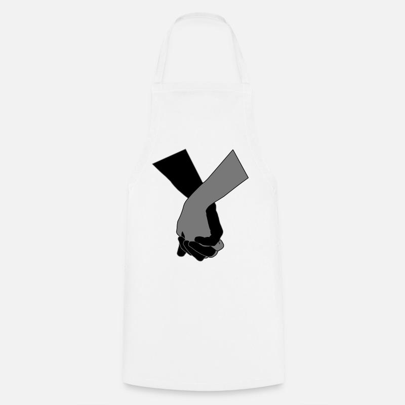 Holding Hands - Cooking Apron - white