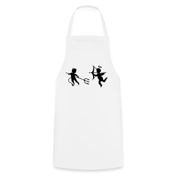 Un petit diable et un petit ange - Tablier de cuisine - blanc - Devant - AI Model Male 185 dark (185cm)