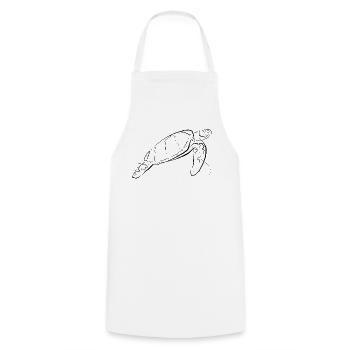 Turtle - one line drawing - Cooking Apron - white - Front - AI Model Male 185 dark (185cm)