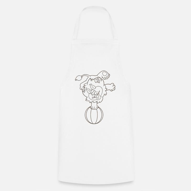 Lion équilibre - Tablier de cuisine - blanc