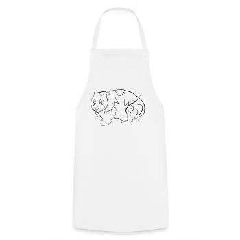 Wombat Australie - one line drawing - Tablier de cuisine - blanc - Devant - AI Model Male 185 dark (185cm)