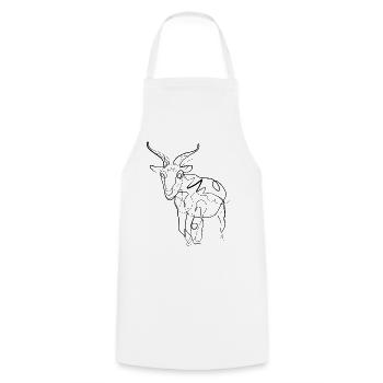 Goat Capricorn Shepherd - one line drawing - Cooking Apron - white - Front - AI Model Male 185 dark (185cm)