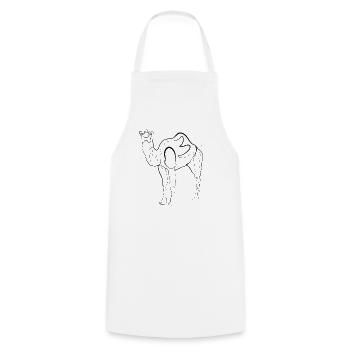 Camel Dromedary - one line drawing - Cooking Apron - white - Front - AI Model Male 185 dark (185cm)