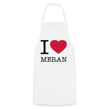 I LOVE MERAN - Cooking Apron - white - Front - AI Model Male 185 dark (185cm)