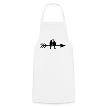 Bird Birds Heart Couple on Arrow Gift Love - Cooking Apron - white - Front - AI Model Male 185 dark (185cm)