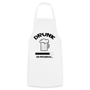 Drunk in progress... - Cooking Apron - white - Front - AI Model Male 185 dark (185cm)